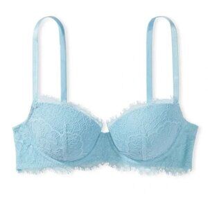 Victoria's Secret Dream Angels Lightly Lined Lace Demi Bra - Blue Topaz 36D